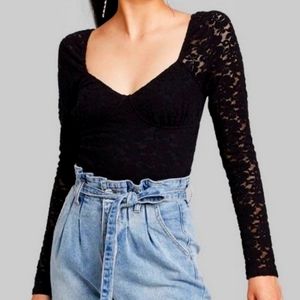 Wild Fable Black Lace Bodysuit